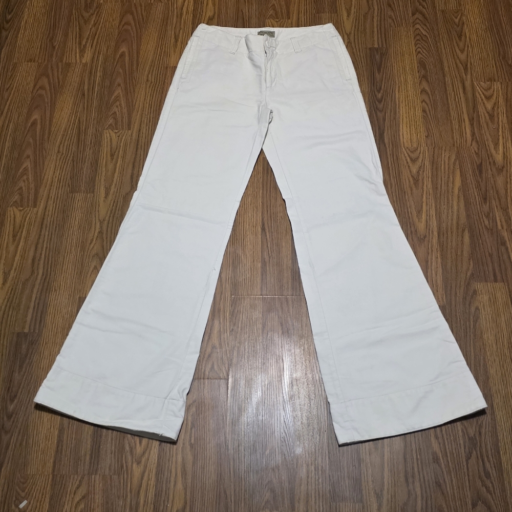 Vintage American Eagle Extreme Flare Bell Bottom Jeans Womens 4 White Y2k E84